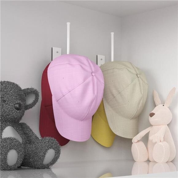 baseball cap hat rack wall mount hat organizer stainless steel hat holder set - Picture 4 of 8